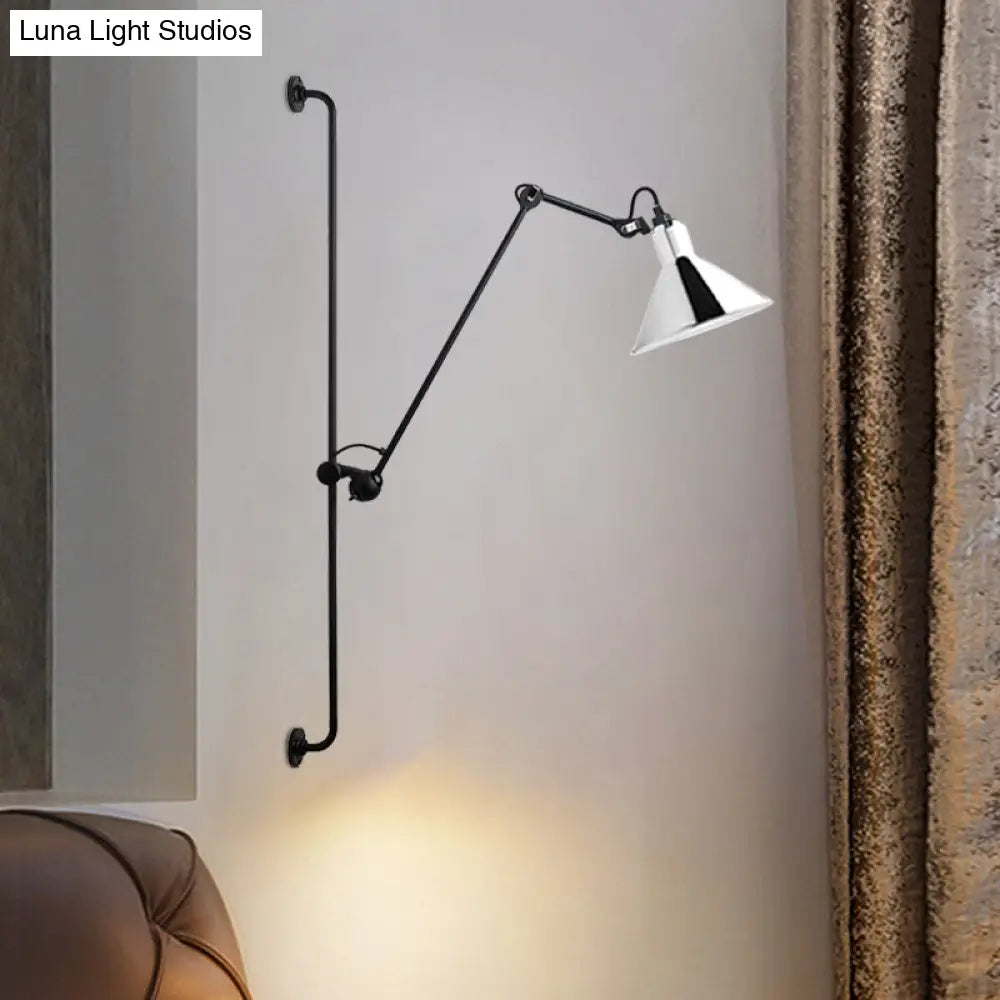 DecorBites™ Modern 1-Head Sconce Lighting with Metal Shade - Red/Yellow Conical Wall Mount Lamp for Bedside