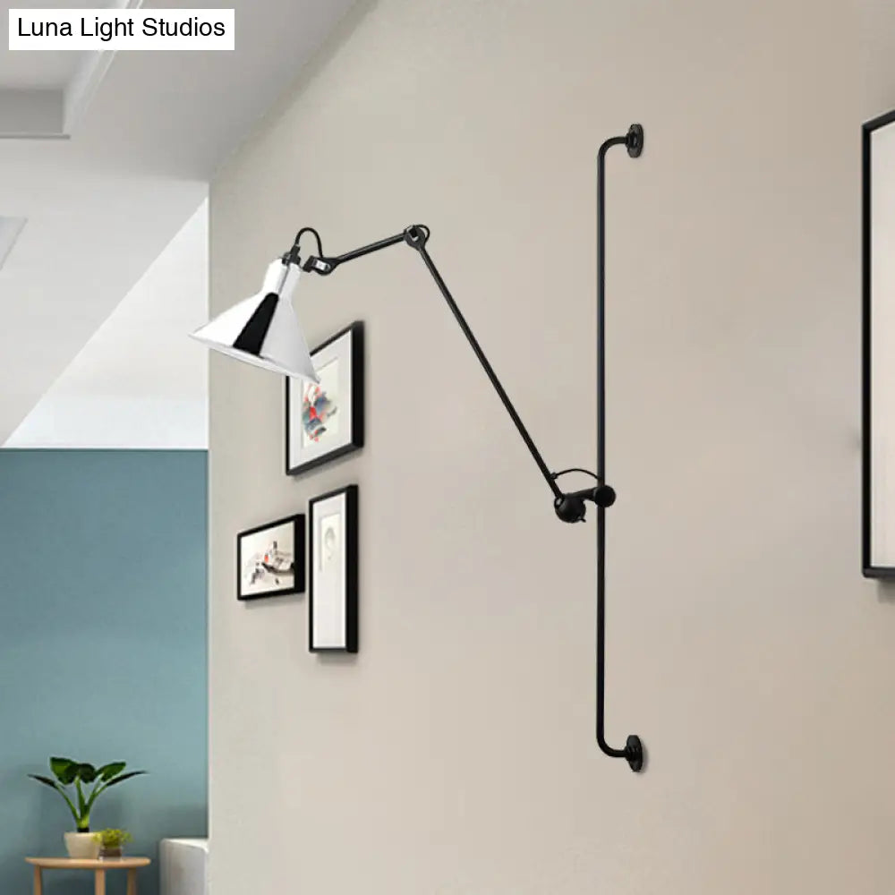 DecorBites™ Modern 1-Head Sconce Lighting with Metal Shade - Red/Yellow Conical Wall Mount Lamp for Bedside