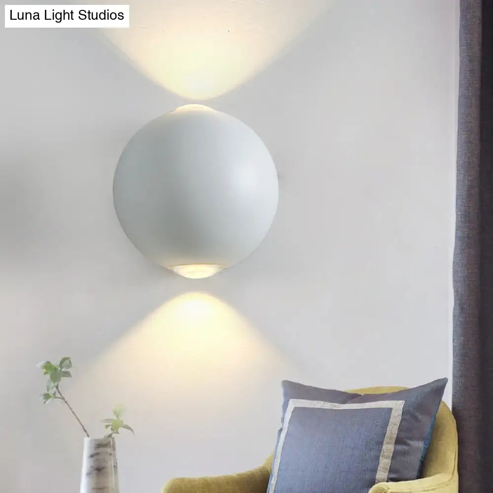 DecorBites™ Modern 2-LED Up/Down Wall Light Fixture - Aluminum White Sconce Light for Outdoor Use in Warm/White