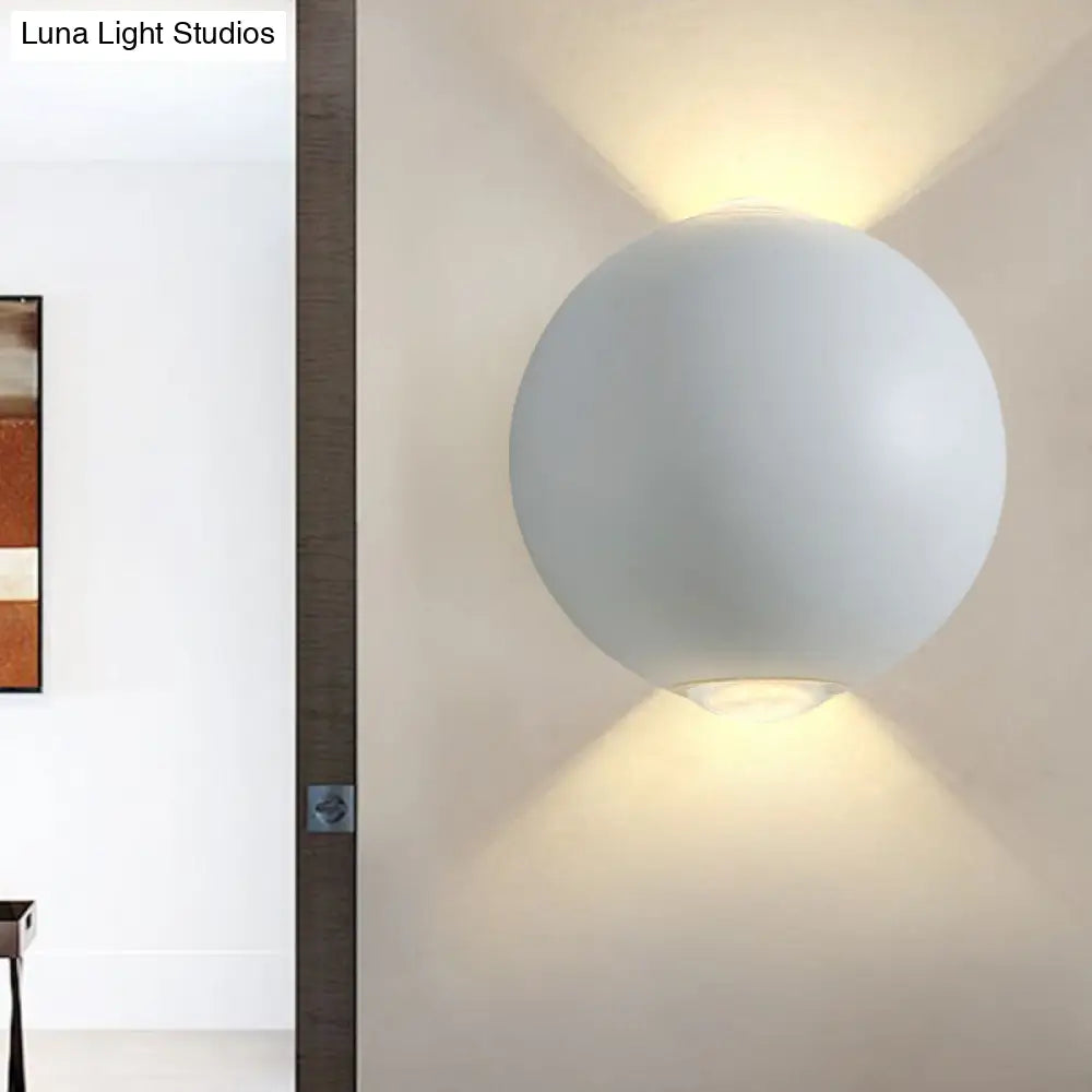 DecorBites™ Modern 2-LED Up/Down Wall Light Fixture - Aluminum White Sconce Light for Outdoor Use in Warm/White