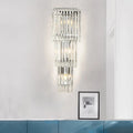 DecorBites™ Modern 3-Head Wall Sconce Light with Clear Glass Shades - Stylish Prismatic Design - Wall Mounted Lamp