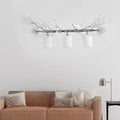 DecorBites™ Modern 3-Head White Glass Pendant Light with Gold/Silver Branch - Cylinder Ceiling Island Fixture