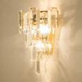 DecorBites™ Modern 3-Headed Crystal Wall Sconce with Gold 4-Layer Mount