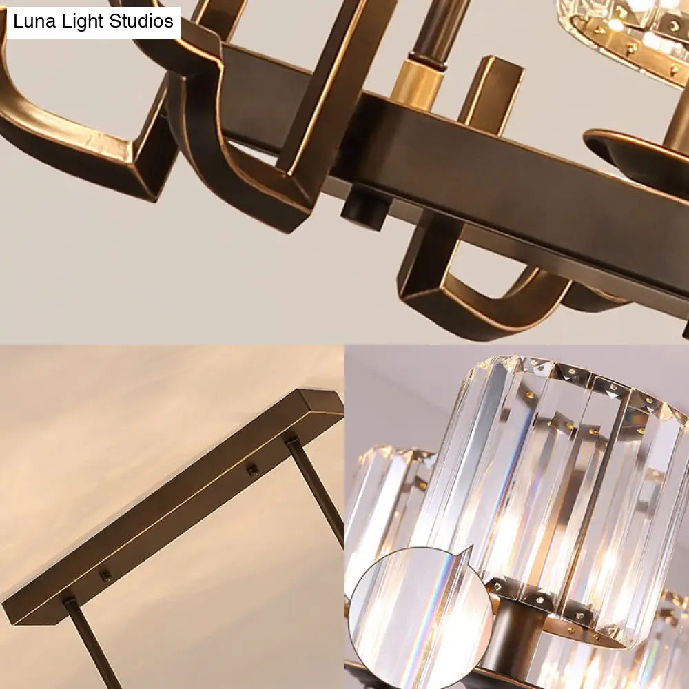 DecorBites™ Modern 3-Light Crystal Island Pendant in Clear Shade for Dining Room Table