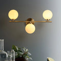 DecorBites™ Modern 3-Light Gold Wall Sconce with White Glass and LED Flush Mount