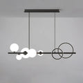 DecorBites™ Modern 5-Light Black Metal Pendant Lighting with Spherical Glass for Dining Table