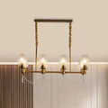 DecorBites™ Modern 8-Light Crystal Pendant Island Fixture in Brass