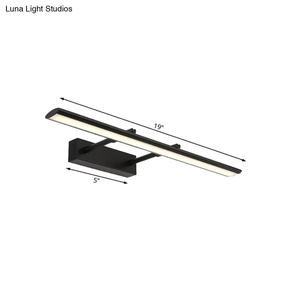 DecorBites™ Modern Acrylic LED Vanity Lighting Fixture in Black/Chrome, 15"/19" Wide