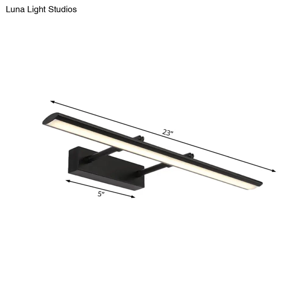 DecorBites™ Modern Acrylic LED Vanity Lighting Fixture in Black/Chrome, 15"/19" Wide