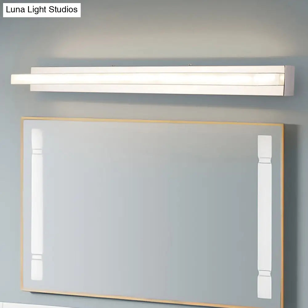 DecorBites™ Modern Acrylic LED Vanity Sconce - Rectangular Wall Mounted Lamp (Chrome)