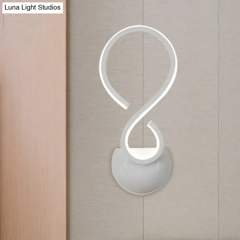 DecorBites™ Modern Acrylic LED Wall Sconce - Twist Design, White Finish, Ideal for Living Room Lighting