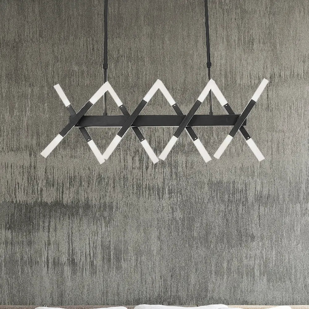 DecorBites™ Modern Acrylic Tube Island Pendant Light - 16/20 Lights - Black/White/Gold - Dining Room Ceiling Lighting