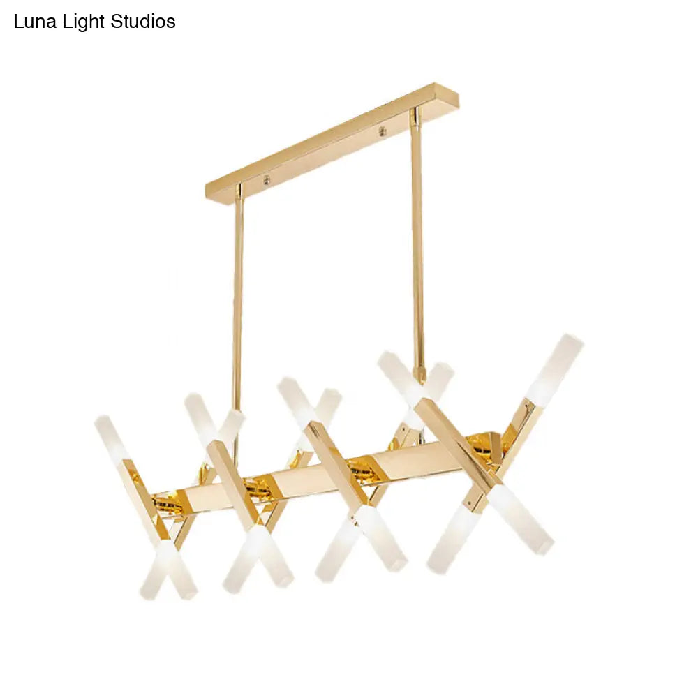 DecorBites™ Modern Acrylic Tube Island Pendant Light - 16/20 Lights - Black/White/Gold - Dining Room Ceiling Lighting