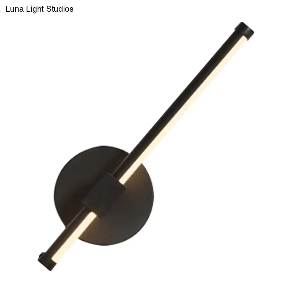 DecorBites™ Modern Acrylic Tube LED Wall Lamp: Black Sconce Light with Metal Backplate, Warm/White Light