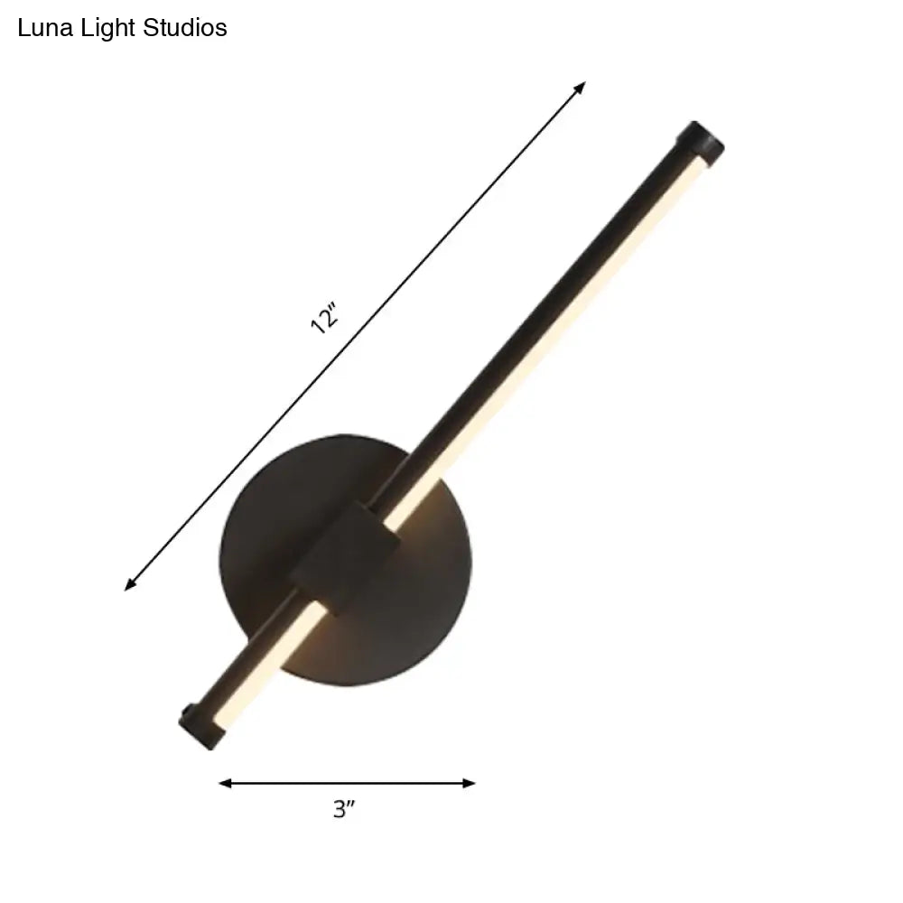 DecorBites™ Modern Acrylic Tube LED Wall Lamp: Black Sconce Light with Metal Backplate, Warm/White Light