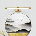 DecorBites™ Modern Adjustable LED Wall Lamp with Metal Mirror Cabinet and Linear Acrylic Shade