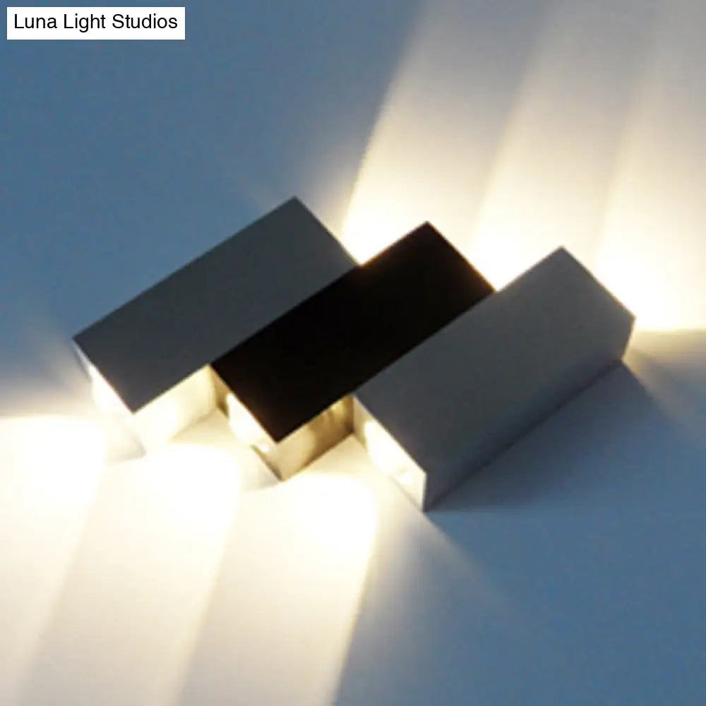 DecorBites™ Modern Aluminum LED Wall Sconce in Gray for Porch - Cubic Design, Warm/White Lighting