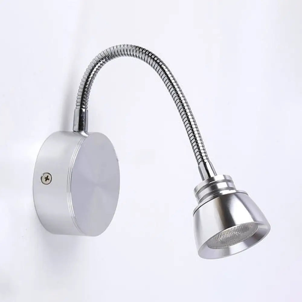 DecorBites™ Modern Aluminum Reading Wall Lamp with Adjustable Arm - LED Chrome Wall Light Sconce