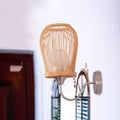 DecorBites™ Modern Bamboo Hand-Woven Wall Sconce with Metal Gooseneck Arm - Beige 1-Light Wall Mount Lamp