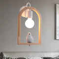 DecorBites™ Modern Beige Wooden Arched Shelf Wall Light with Lovely Deco Boutique Sconce Lamp