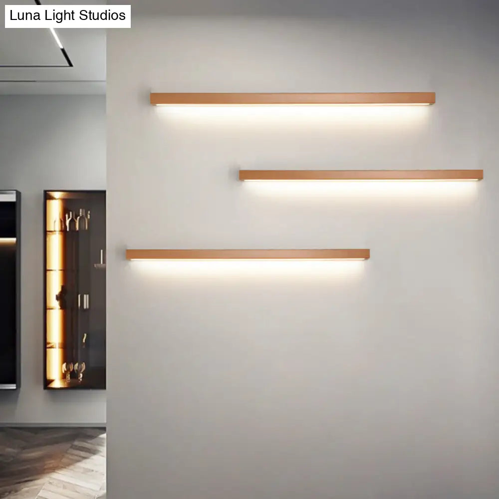 DecorBites™ Modern Beige Wooden LED Wall Sconce for Contemporary Living Room Lighting