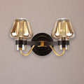 DecorBites™ Modern Black Amber Glass Wall Lamp - 2-Light Mushroom Sconce Light Fixture for Living Room
