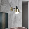 DecorBites™ Modern Black and Gold Cylinder Sconce: Metal Wall Lighting Fixture for Living Room
