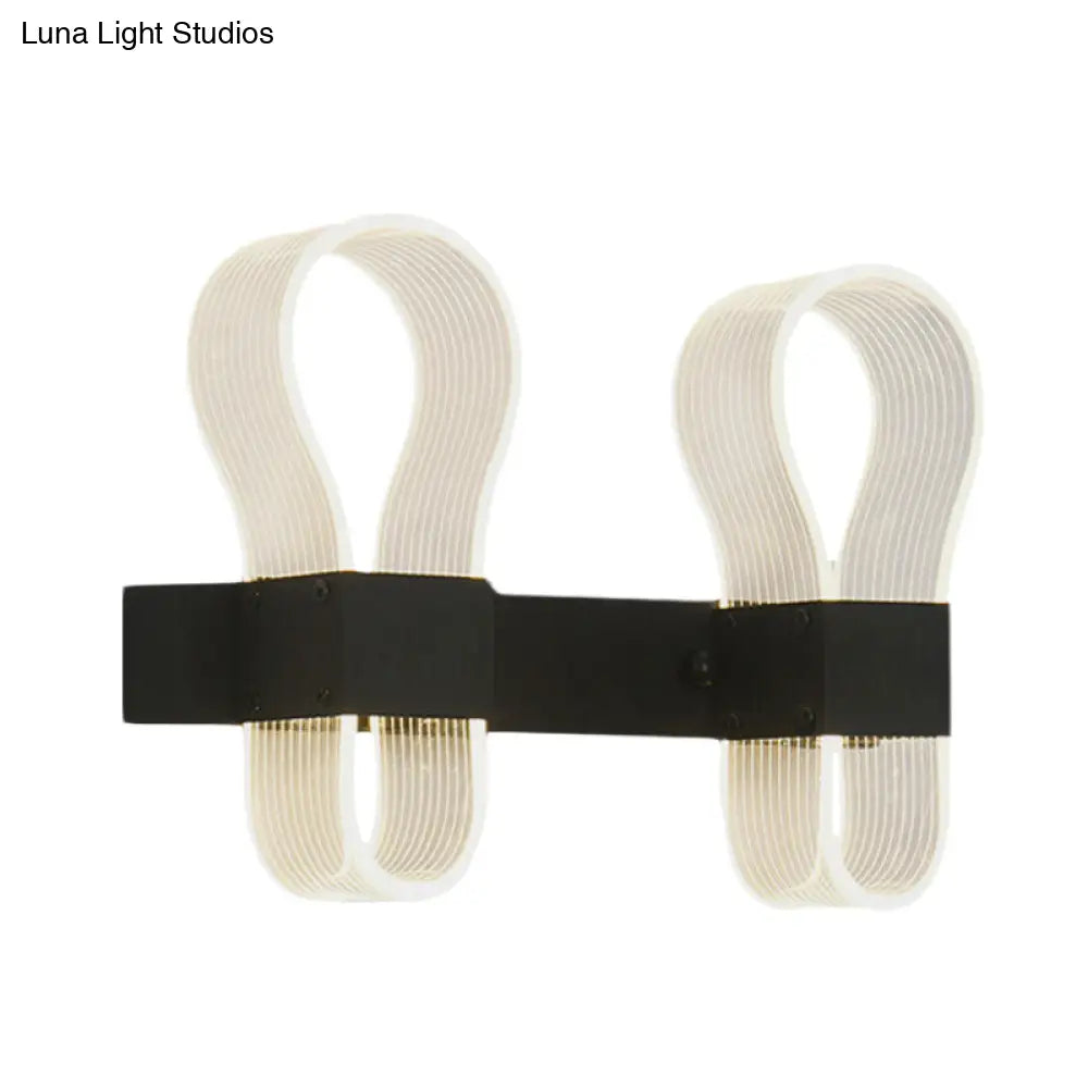 DecorBites™ Modern Black Arc Ring Sconce Lighting with 2 Heads - LED Wall Lamp in Warm/White Light