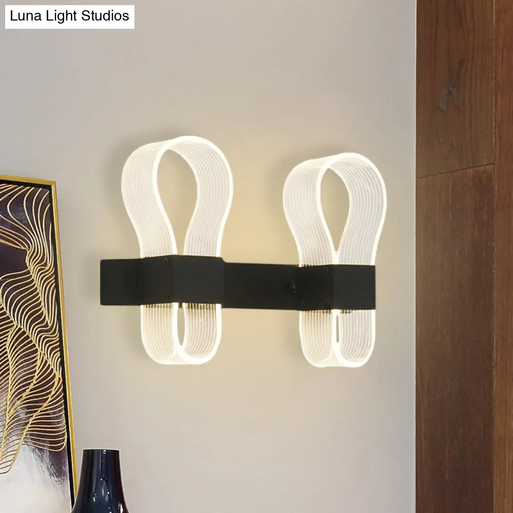 DecorBites™ Modern Black Arc Ring Sconce Lighting with 2 Heads - LED Wall Lamp in Warm/White Light