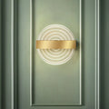 DecorBites™ Modern Black/Gold Acrylic Circle LED Wall Sconce for Living Room