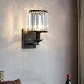 DecorBites™ Modern Black/Gold Cylinder Sconce Light Fixture with Crystal Wall Mounted Lighting