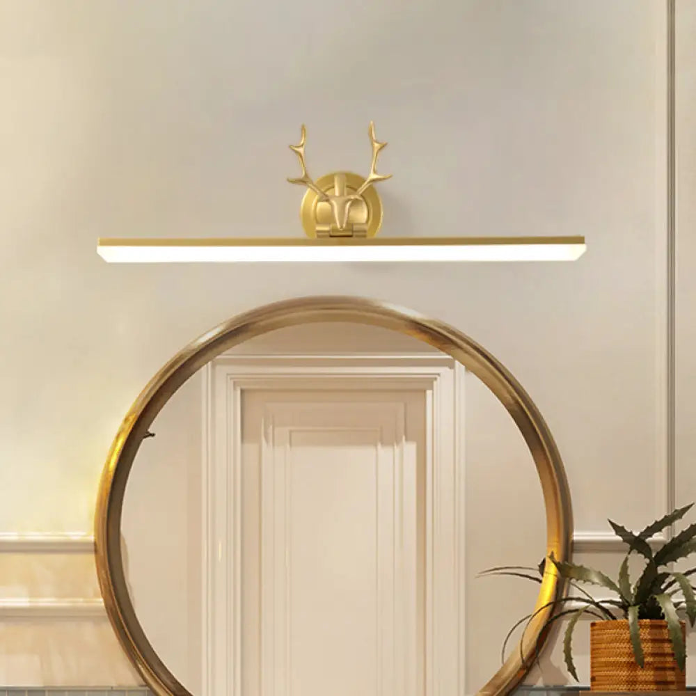 DecorBites™ Modern Black/Gold LED Vanity Lamp with Antler Arm and Acrylic Shade for Stylish Wall Lighting
