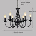 DecorBites™ Modern Black Iron Chandelier for Living Room