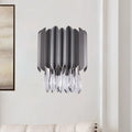DecorBites™ Modern Black K9 Crystal Teardrop Wall Lighting Fixture - 2 Lights - Bedroom Mount