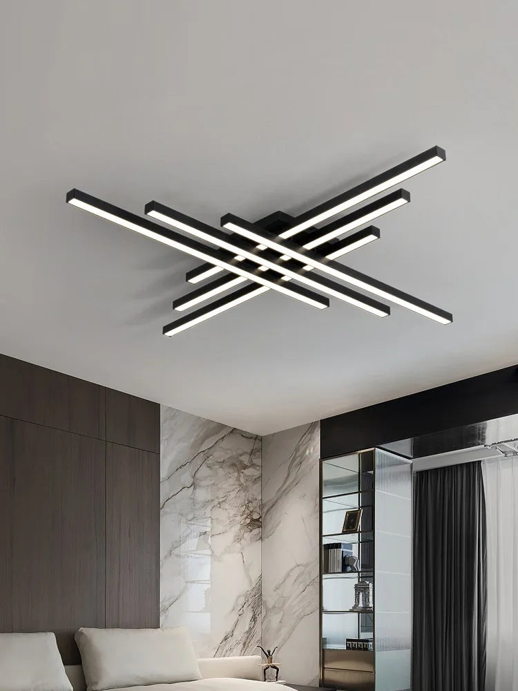 DecorBites™ Modern Black LED Chandelier Lights for Bedroom and Living Room
