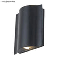DecorBites™ Modern Black LED Patio Sconce Lamp - 2/4/6-Light Flush Mount Wall Light with Wavy Metal Shade, Warm/White Light