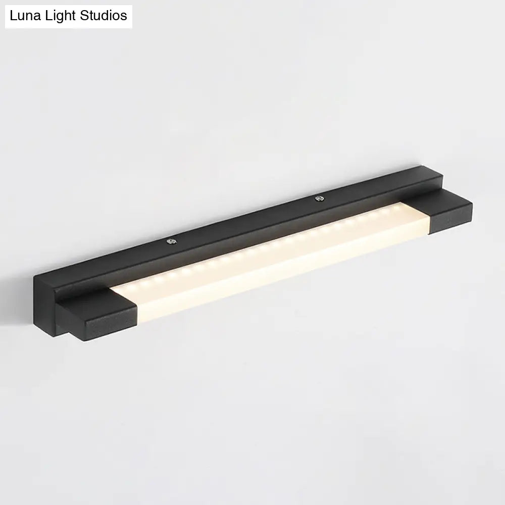 DecorBites™ Modern Black LED Vanity Mirror Light Wall Mounted Lamp - Simple Straight Design with Warm/White Light