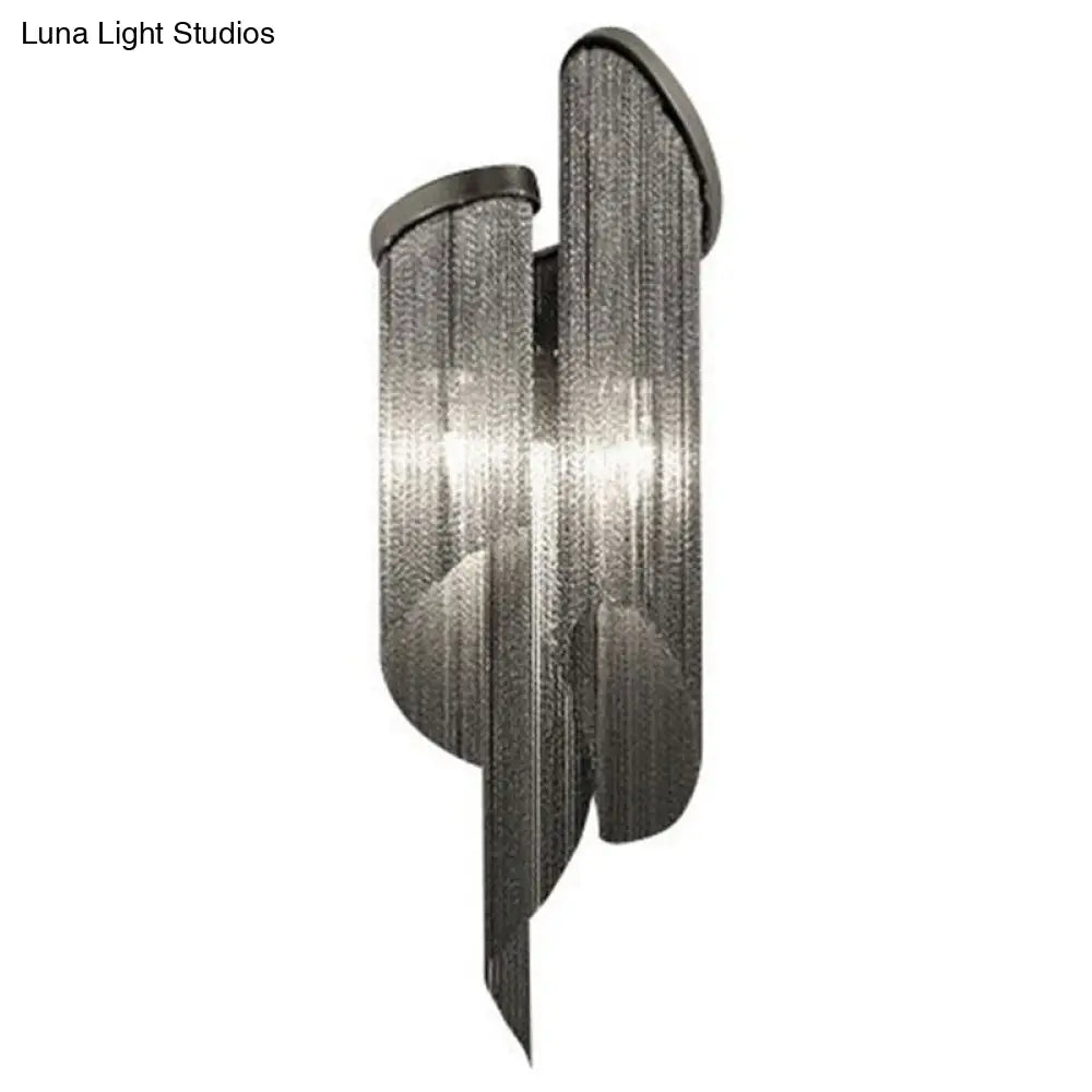 DecorBites™ Modern Black Living Room Wall Light with Tassel Aluminum Shade - 2 Heads