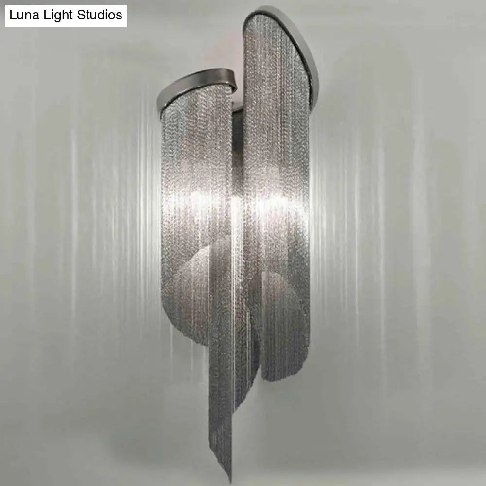 DecorBites™ Modern Black Living Room Wall Light with Tassel Aluminum Shade - 2 Heads