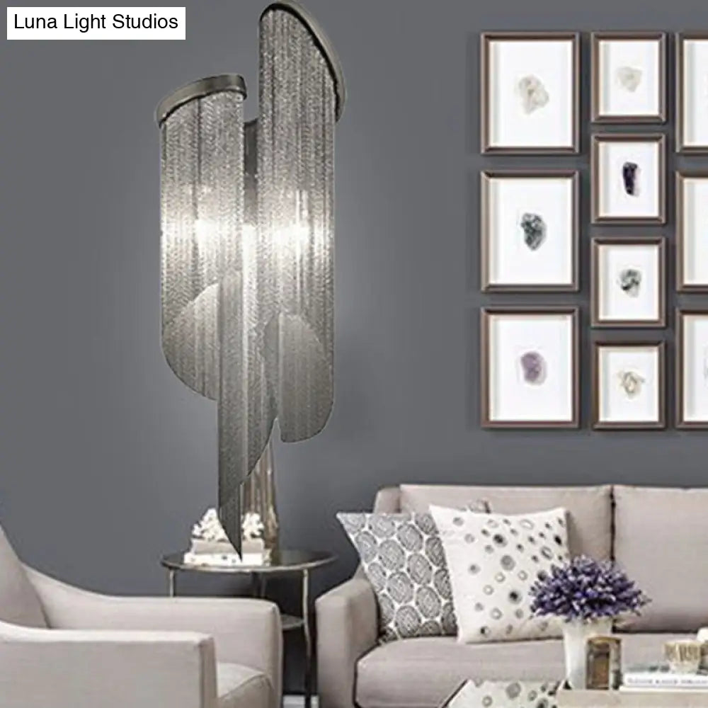 DecorBites™ Modern Black Living Room Wall Light with Tassel Aluminum Shade - 2 Heads