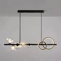DecorBites™ Modern Black Metal Island Pendant Lighting with Clear Glass for Dining Table