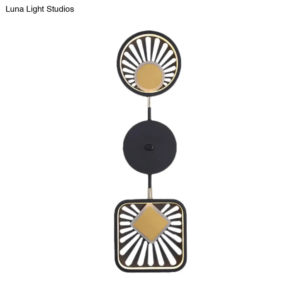 DecorBites™ Modern Black Metal LED Wall Sconce for Living Room - Contemporary Sector Design