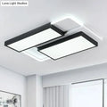DecorBites™ Modern Black Splicing Rectangle LED Flush Ceiling Light Fixture - Acrylic Design with Sleek Style