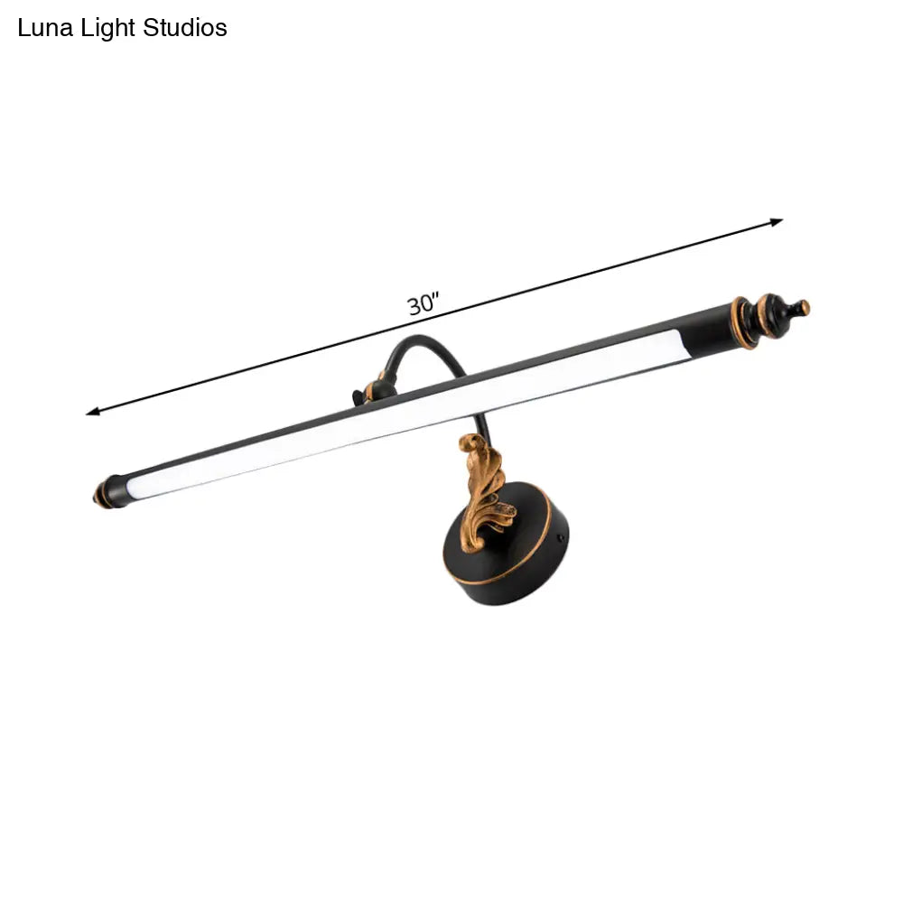 DecorBites™ Modern Black Tubular Vanity Lighting - 19"/25" W LED Metal Wall Sconce Light for Bathroom in Warm/White Light