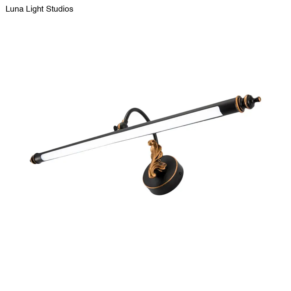 DecorBites™ Modern Black Tubular Vanity Lighting - 19"/25" W LED Metal Wall Sconce Light for Bathroom in Warm/White Light