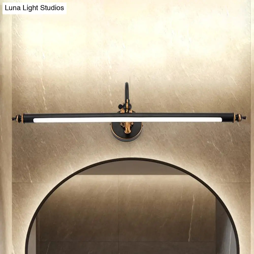 DecorBites™ Modern Black Tubular Vanity Lighting - 19"/25" W LED Metal Wall Sconce Light for Bathroom in Warm/White Light