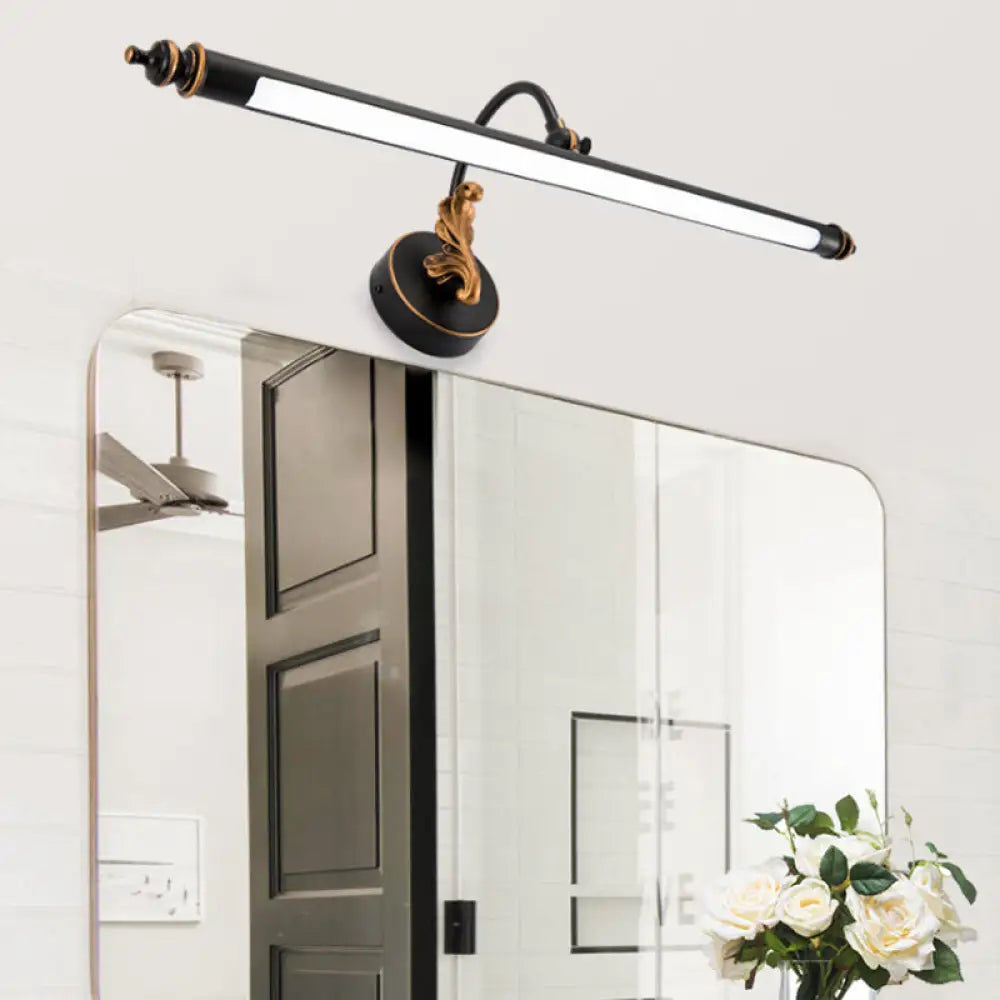 DecorBites™ Modern Black Tubular Vanity Lighting - 19"/25" W LED Metal Wall Sconce Light for Bathroom in Warm/White Light