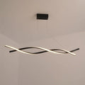 DecorBites™ Modern Black Twist LED Pendant Light with Aluminum Chandelier Design - Perfect for Restaurants