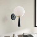 DecorBites™ Modern Black Wall Mounted Bedroom Lamp with White Glass Globe Fixture - 1 Bulb