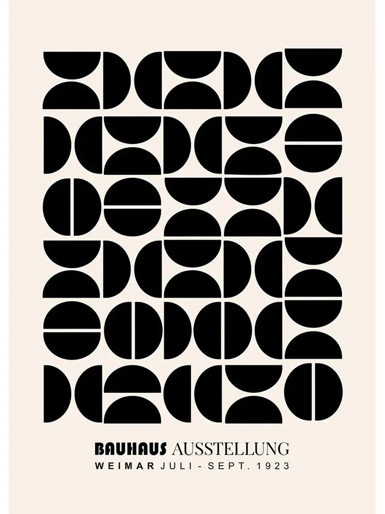 DecorBites™ Modern Black & White Bauhaus Canvas Wall Art